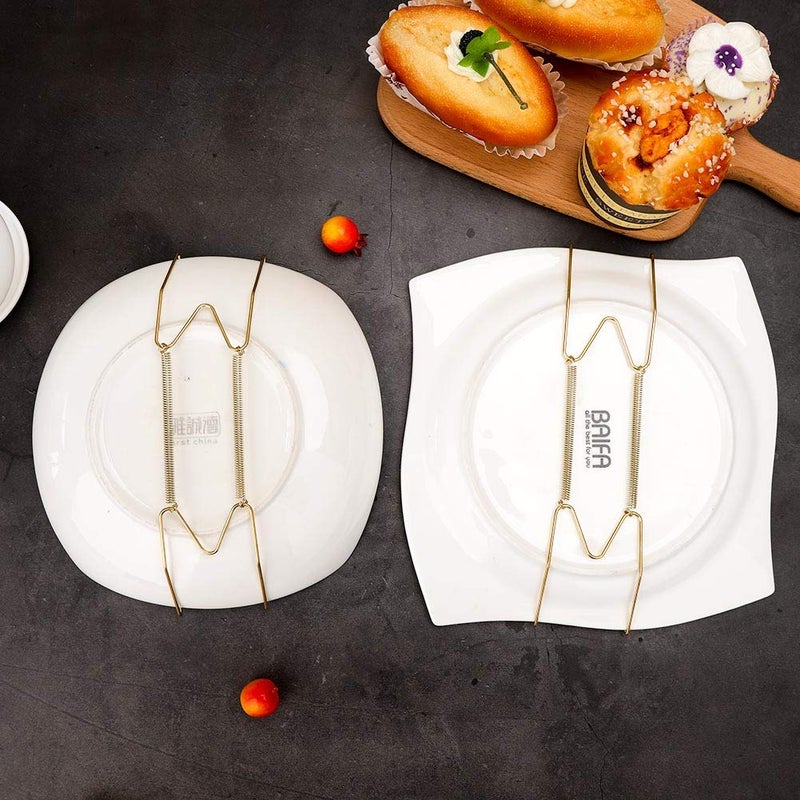 SOSPIRO 10 Pack Stainless Steel Plate Hangers for Walls Compatible Decorative Plates Hooks Dish Diaplay Holder with 10 PCS Wall Hooks (8 Inch) - Image 2